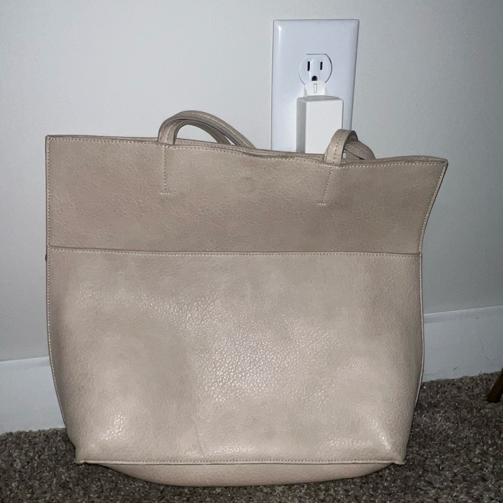 Anthropologie Cream Tote Bag